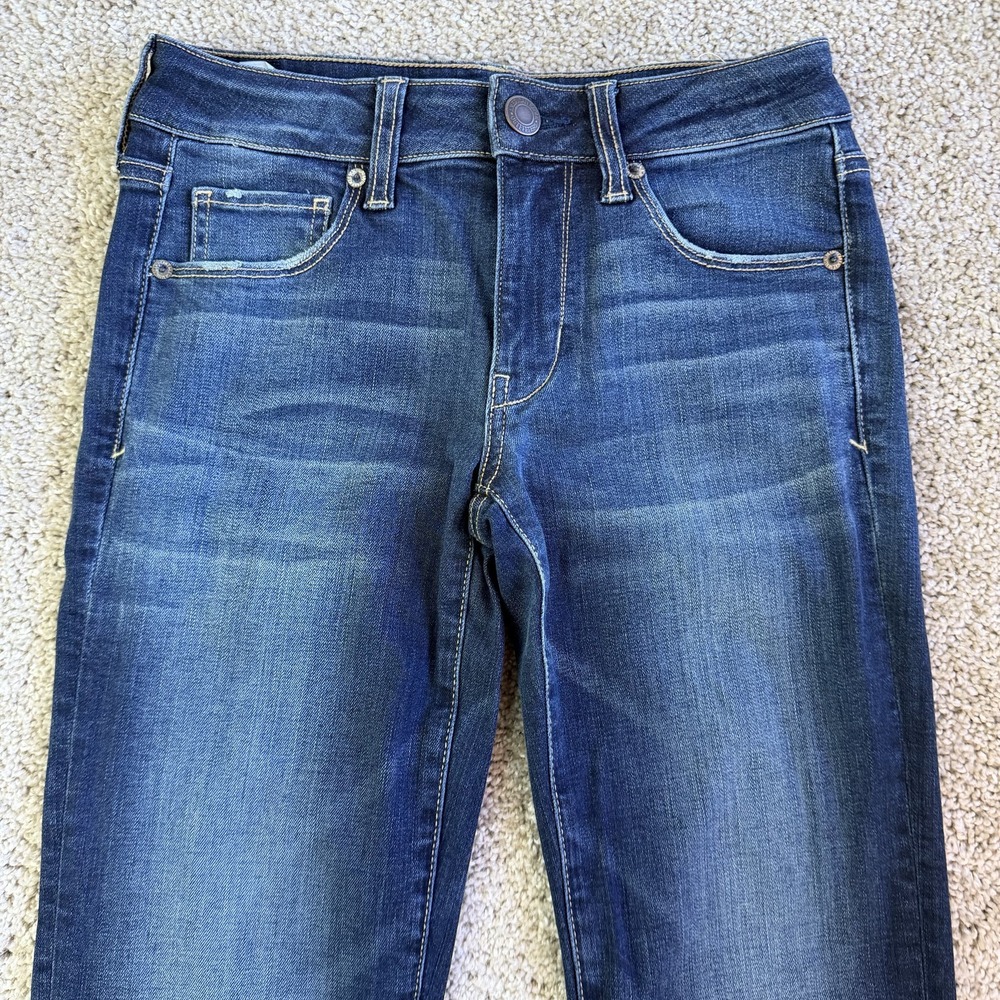 American Eagle Outfitters Stretch Skinny Jeans Womens 2 Tall Med Wash Blue Denim